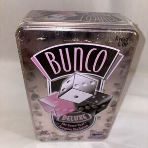 Bunco Deluxe Dice Game Tin Cardinal 9 Dice 2 to 12 Players 7 Plus Sealed & NEW